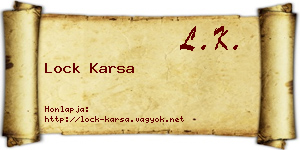 Lock Karsa névjegykártya